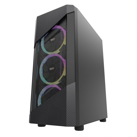 Gaming Computer Case ATX/M-ATX/ITX Support Mesh & Carbon Fiber Pannel Design Side Gaming Computer Case ATX/M-ATX/ITX Support Mesh & Carbon Fiber Pannel Design Side