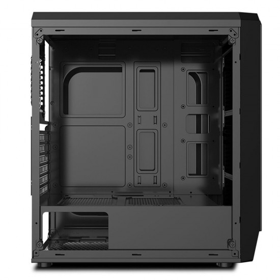 Water Square5 Gaming Computer Case Support ATX/M-ATX Water cooled with 3 Front Fixed Light Fan