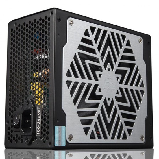 600P 600W ATX Computer Power Supply Wide Active PFC with Quiet 140mm Fan Support 2070/RX590 Graphics Card for PC Desktop