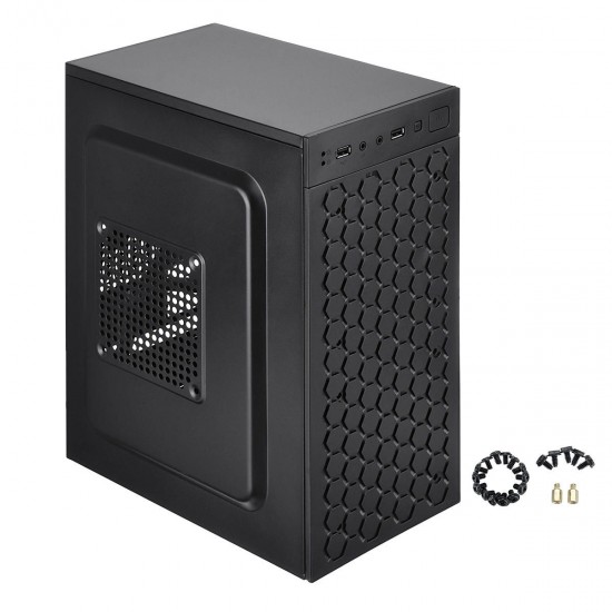 Micro ATX ITX Black USB 2.0 Office Gaming Computer Destop Case PC Cases LED Fan