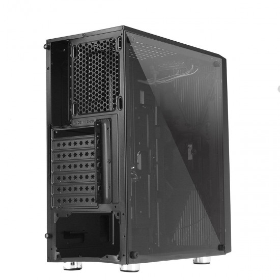 PC Computer Case Side Transparen Acrylic Panel Computer Case Tower Chassis for Gaming ATX/M-ATX/Mini-ITX Support Water Cooling