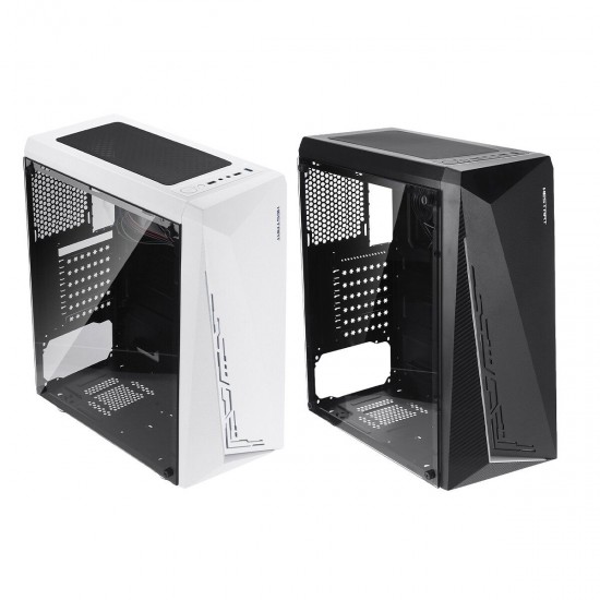 RGB PC Gaming Case RGB Light Transparen Acrylic Side Computer Case Tower Chassis Support ATX/MATX/ITX Back Line