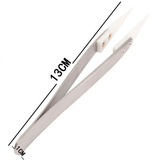 1600°Heat Resistant Ceramic Stainless Steel Tweezers Anti-static Ceramic Tweezers