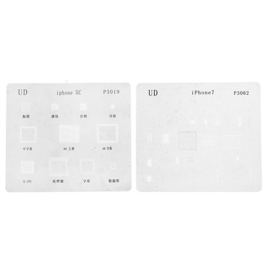 16pcs IC Chip BGA Reballing Stencil Set Solder Template for iPhone X 8 7 6s 6 Plus SE 5S 5C 5 4S 4