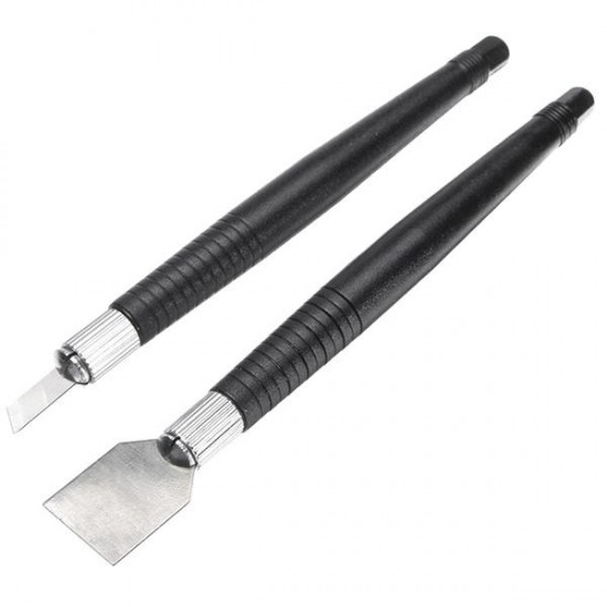 2pcs Tin Scraper Solder Paste Scraping Cutter Set for PCB BGA Repair Cleaning Tool 2pcs Tin Scraper Solder Paste Scraping Cutter Set for PCB BGA Repair Cleaning Tool