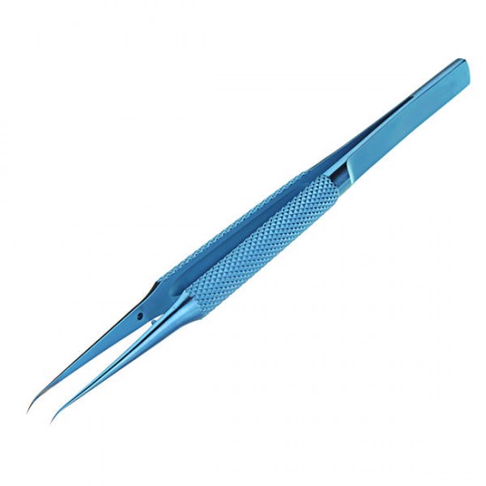 Blue Bend Head Titanium Alloy Tweezers Professional Maintenance Tools 0.15mm Edge Precision Fingerprint Tweezers Apple Main Board Copper Wire