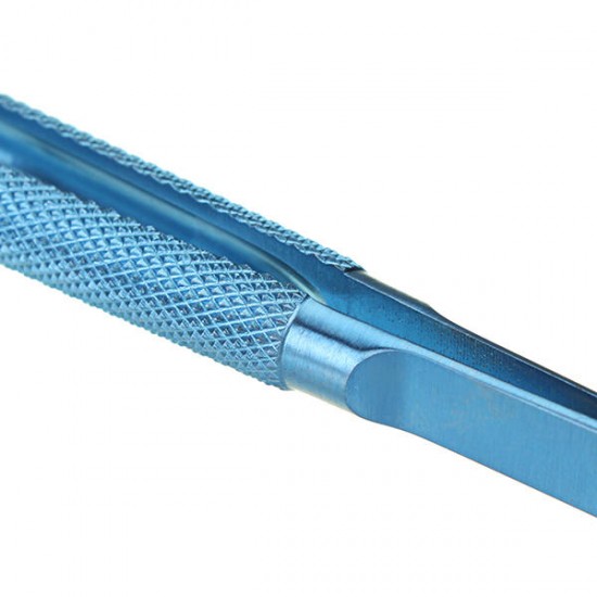 Blue Straight Head Titanium Alloy Tweezers Professional Maintenance Tools 0.15mm Edge Precision Fingerprint Tweezers Apple Main Board Copper Wire