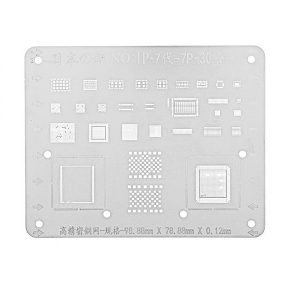Japan Steel Phone Logic Board BGA Repair Stencil Tool for iPhone 7 7P Motherboard IC Chip Ball Soldering Net Japan Steel Phone Logic Board BGA Repair Stencil Tool for iPhone 7 7P Motherboard IC Chip Ball Soldering Net