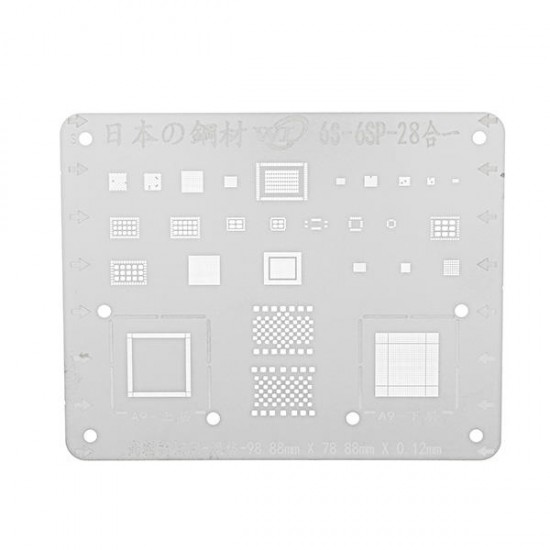 Japan Steel Phone Logic Board BGA Repair Stencil for iPhone 6S 6SP Motherboard IC Chip Ball Soldering Net Japan Steel Phone Logic Board BGA Repair Stencil for iPhone 6S 6SP Motherboard IC Chip Ball Soldering Net