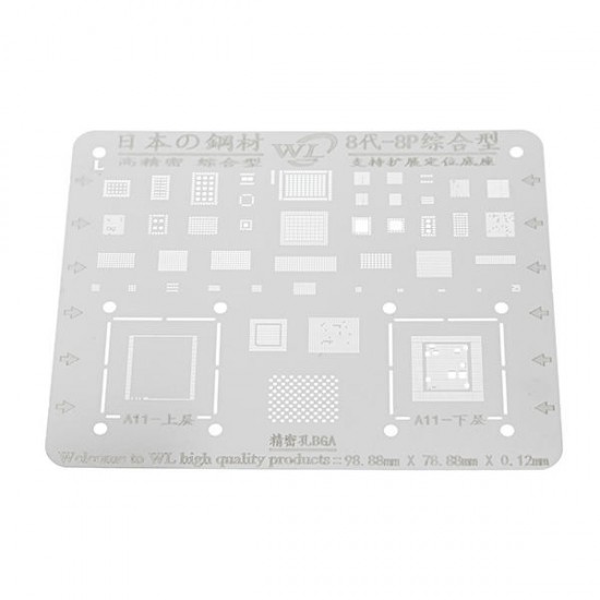 Japan Steel Phone Logic Board BGA Repair Stencil for iPhone 8 8P Motherboard IC Chip Ball Soldering Net