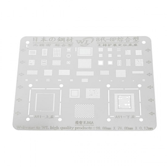 Japan Steel Phone Logic Board BGA Repair Stencil for iPhone 8 8P Motherboard IC Chip Ball Soldering Net Japan Steel Phone Logic Board BGA Repair Stencil for iPhone 8 8P Motherboard IC Chip Ball Soldering Net