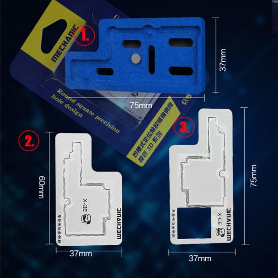 3D BGA Reballing Stencil Repair Tool for iPhone X Motherboard Middle Layer A12 PCB Groove Planting Tin Template Reballing