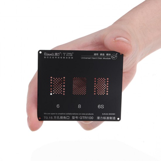 Hard Disk Module NAND GTR100 BGA Reballing Black Stencil Plant Tin Steel Net Repair Tool for Phone 6/6S/6SP/7G/7P/8G/8P Hard Disk Module NAND GTR100 BGA Reballing Black Stencil Plant Tin Steel Net Repair Tool for Phone 6/6S/6SP/7G/7P/8G/8P