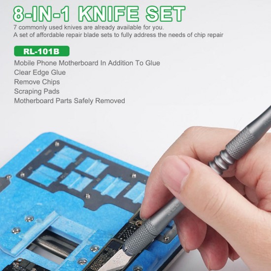 8 in 1 CPU IC Glue Remover Motherboard BGA Chip Glue Cleaning Scraping Pry DIY Scrapbooking Crafts Carving Blade