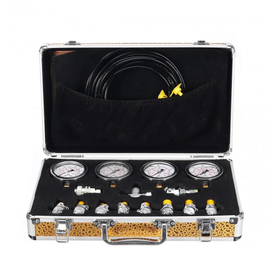 10/25/40/60mpa Hydraulic Pressure Guage Test Kit with 4pcs Oil Gauge Test Hose