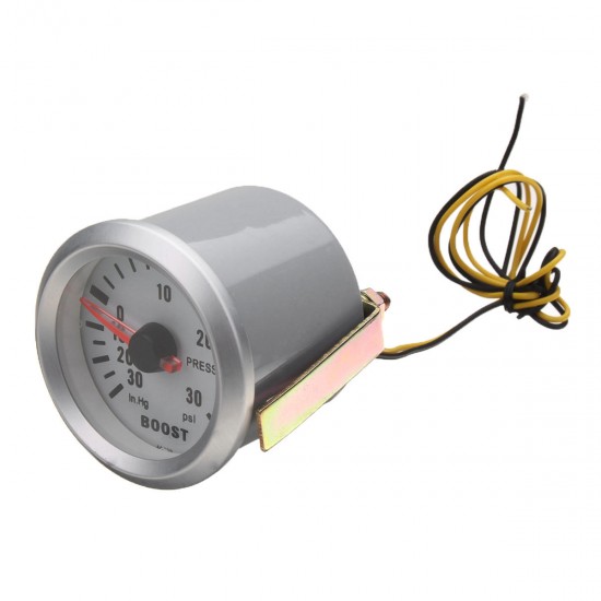 2 inch 52mm Universal Car Red LED Pressure Boost Gauge Meter 30 Psi with Hose