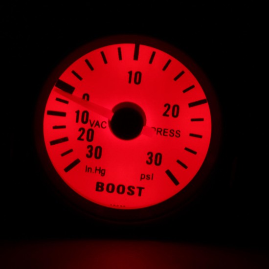 2 inch 52mm Universal Car Red LED Pressure Boost Gauge Meter 30 Psi with Hose 2 inch 52mm Universal Car Red LED Pressure Boost Gauge Meter 30 Psi with Hose