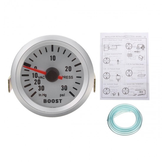 2 inch 52mm Universal Car Red LED Pressure Boost Gauge Meter 30 Psi with Hose 2 inch 52mm Universal Car Red LED Pressure Boost Gauge Meter 30 Psi with Hose