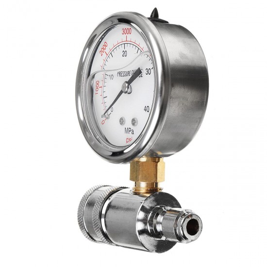 Axial Hydraulic Pressure Gauge Test 40MPa 6000PSI Stainless Steel Indicator