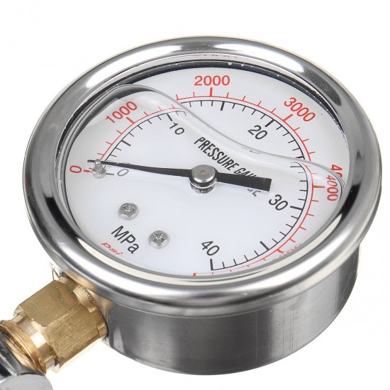 Axial Hydraulic Pressure Gauge Test 40MPa 6000PSI Stainless Steel Indicator