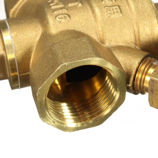 DN20 NPT 3/4'' Adjustable Brass Water Pressure Regulator Reducer with Gauge Meter