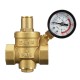 DN20 NPT 3/4'' Adjustable Brass Water Pressure Regulator Reducer with Gauge Meter