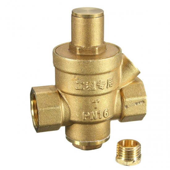 DN20 NPT ½'' Adjustable Brass Water Pressure Regulator Reducer with Gauge Meter