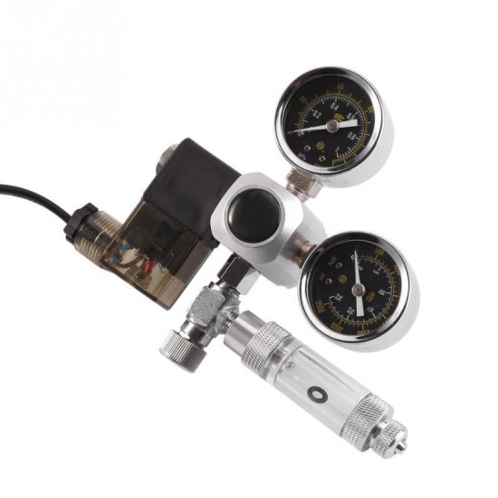 G5/8 Aquarium System Dual Gauge CO2 Auto Pressure Regulator Bubble Counter Solenoid Valve 220V Aquarium Bubble Counter CO2 Control G5/8 Aquarium System Dual Gauge CO2 Auto Pressure Regulator Bubble Counter Solenoid Valve 220V Aquarium Bubble Counter CO2 Control
