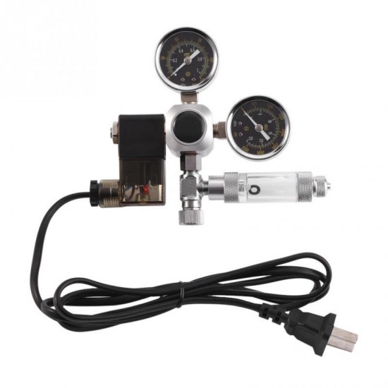 G5/8 Aquarium System Dual Gauge CO2 Auto Pressure Regulator Bubble Counter Solenoid Valve 220V Aquarium Bubble Counter CO2 Control G5/8 Aquarium System Dual Gauge CO2 Auto Pressure Regulator Bubble Counter Solenoid Valve 220V Aquarium Bubble Counter CO2 Control