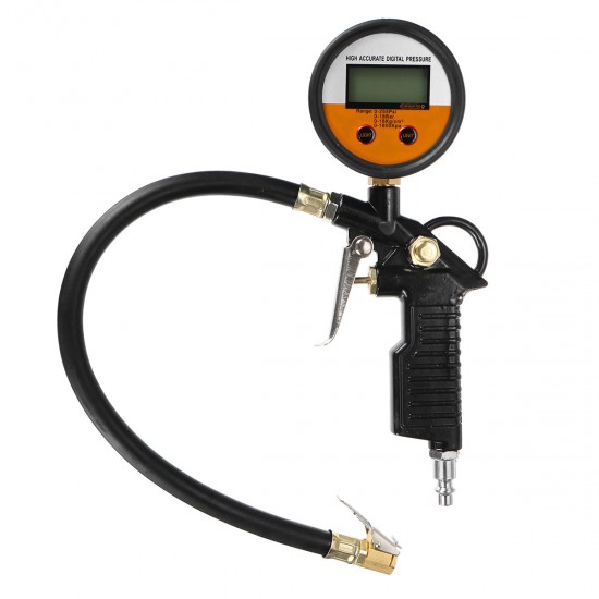 LCD Digital Pressure Hose Gauge Car Air Tire Tyre Inflator Compressor