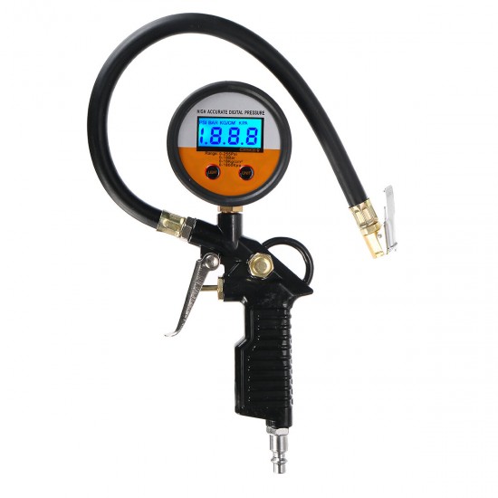 LCD Digital Pressure Hose Gauge Car Air Tire Tyre Inflator Compressor