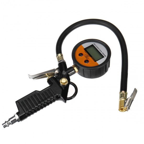 LCD Digital Pressure Hose Gauge Car Air Tire Tyre Inflator Compressor