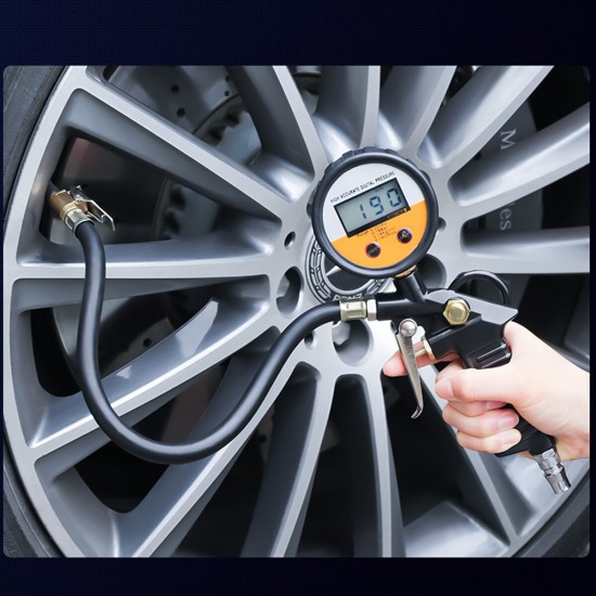 LCD Digital Pressure Hose Gauge Car Air Tire Tyre Inflator Compressor LCD Digital Pressure Hose Gauge Car Air Tire Tyre Inflator Compressor