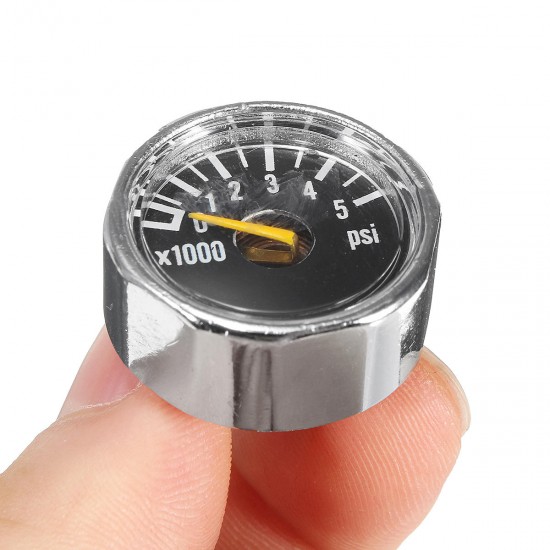 Micro Gauge 1 inch 25mm 0 to 5000psi High Pressure for HPA Paintball Tank CO2 PCP Micro Gauge 1 inch 25mm 0 to 5000psi High Pressure for HPA Paintball Tank CO2 PCP