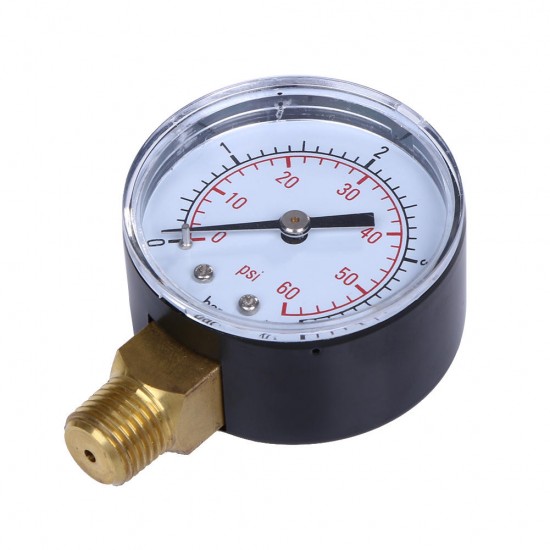 TS-50-4 Practical Pool Spa Filter Water Pressure Gauge Mini 0-60 PSI 0-4 Bar Side Mount 1/4 Inch Pipe Thread NPT TS-50