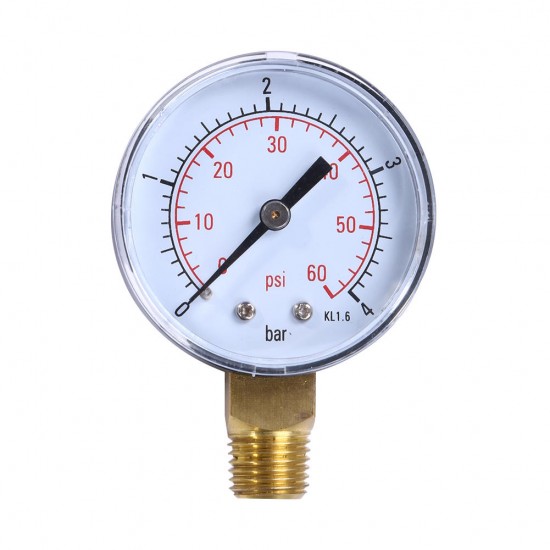 TS-50-4 Practical Pool Spa Filter Water Pressure Gauge Mini 0-60 PSI 0-4 Bar Side Mount 1/4 Inch Pipe Thread NPT TS-50