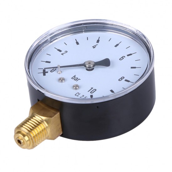 TS-60-10 1/4 Inch NPT Side Mount 10 Bar Metal Water Oil Air Compressor Pressure Gauge Manometer Pressure Measuring Tool TS-60-10 1/4 Inch NPT Side Mount 10 Bar Metal Water Oil Air Compressor Pressure Gauge Manometer Pressure Measuring Tool