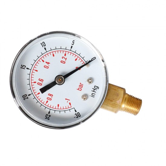 TS-Y50Z-1-0bar -30/0psi 52mm Dial 1/8 BSPT Pressure Gauge