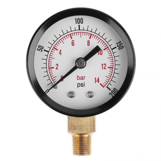 TS-Z52 Pressure Gauge 1/8inch NPT Side Mount 0-200psi 0-14bar Pressure Gauge Dial Air Compressor Meter Hydraulic Pressure Tester Gauge TS-Z52 Pressure Gauge 1/8inch NPT Side Mount 0-200psi 0-14bar Pressure Gauge Dial Air Compressor Meter Hydraulic Pressure Tester Gauge