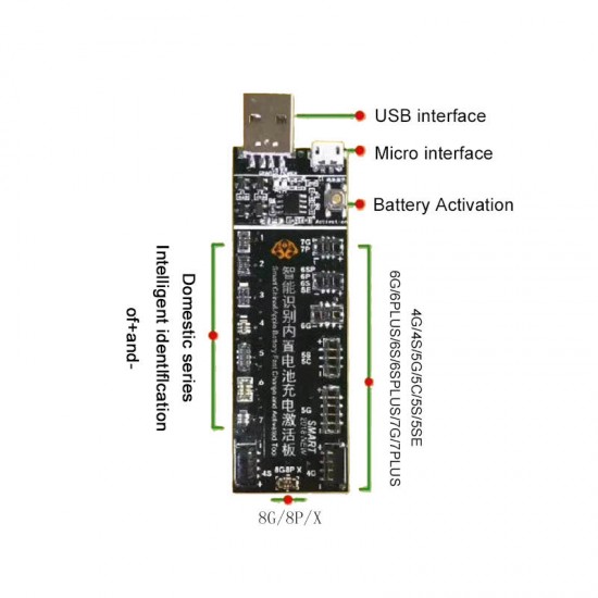 Phone Battery Activation Board Plate Charging USB Cable Jig For iPhone 4 -8X VIVO Huawei Samsung Circuit Test Phone Battery Activation Board Plate Charging USB Cable Jig For iPhone 4 -8X VIVO Huawei Samsung Circuit Test
