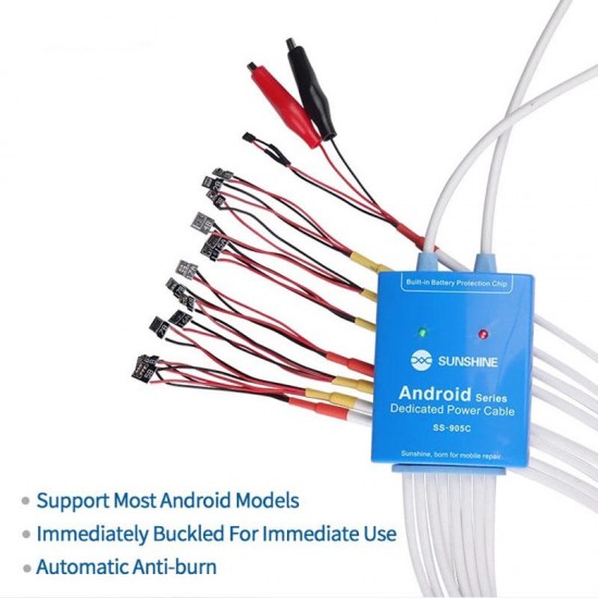 SS-905C Phone Power ON/OFF Service DC Power Supply Current Testing Cable Line for Samsung Huawei OPPO VIVO Meizu Boot