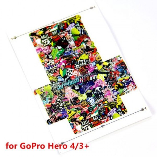 Color Drawing Body Cam Sticker for Gopro Hero 4 3 3 Plus Bare Machine Cartoon
