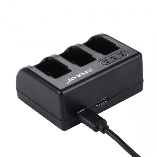 3-Channel Battery Charger With Micro USB-C/Type-C Port For GoPro HERO5/06 3-Channel Battery Charger With Micro USB-C/Type-C Port For GoPro HERO5/06