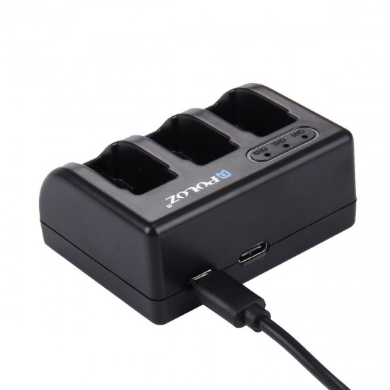 3-Channel Battery Charger With Micro USB-C/Type-C Port For GoPro HERO5/06