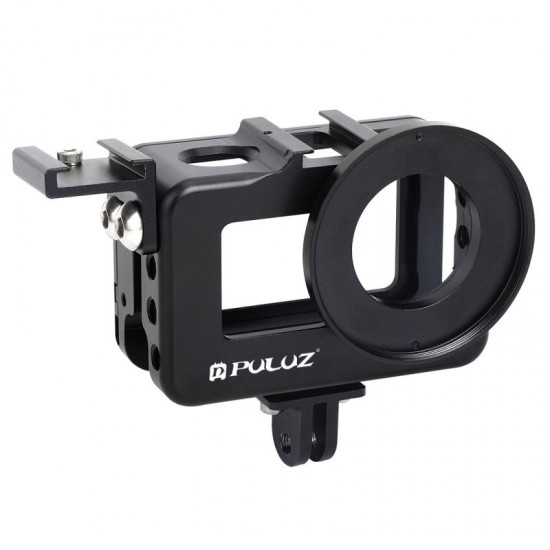 PU331B Housing Cage Protective Case Frame Shell with Cold Shoe Mount for DJI OSMO Action Sports Camera