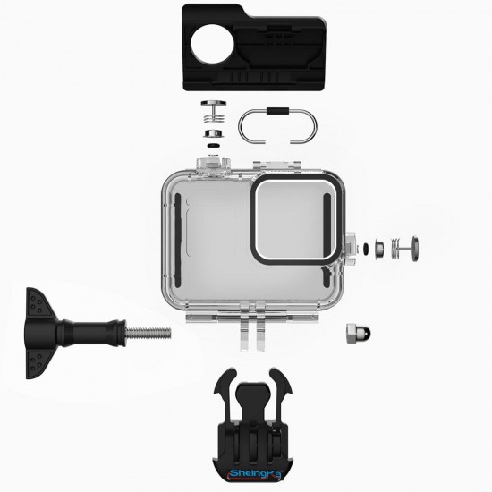 FLW318 60M Waterproof Underwater Diving Protective Case Shell for GoPro Hero 8 Black Action Sports Camera FLW318 60M Waterproof Underwater Diving Protective Case Shell for GoPro Hero 8 Black Action Sports Camera