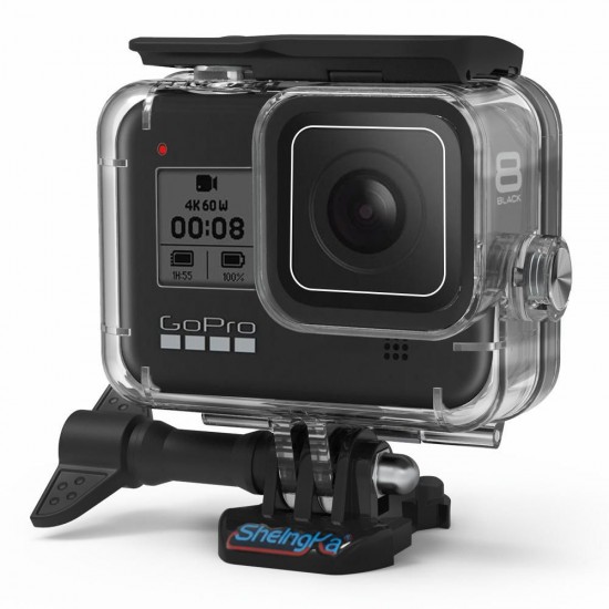 FLW318 60M Waterproof Underwater Diving Protective Case Shell for GoPro Hero 8 Black Action Sports Camera FLW318 60M Waterproof Underwater Diving Protective Case Shell for GoPro Hero 8 Black Action Sports Camera
