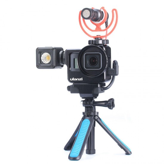 V3 Vlog Metal Protective Cage Case for Gopro Hero 7 6 5 Action Sports Camera Vlogging Case with 52MM Lens Filter Cold Shoe