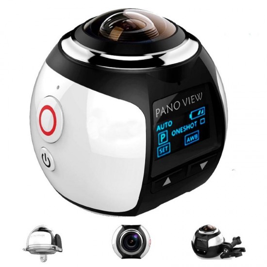 360° Mini WiFi Panoramic Video Camera 2448P 30fps 16MP Photo 3D Sports DV VR Video And Image ABS