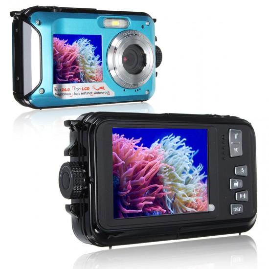 HD 1080P 24MP Double Screen 16X Zoom Digital Camera LED Flashlight Waterproof
